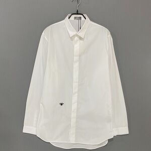 🚩steal authentic Dior White Dress Shirt with Embroidered Accent